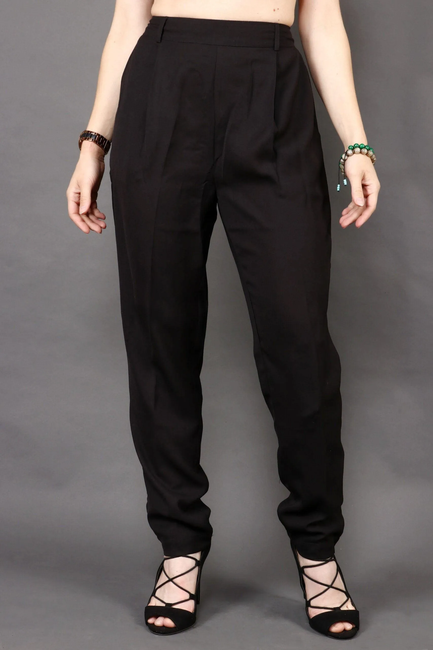 Black Solid Formal Trousers