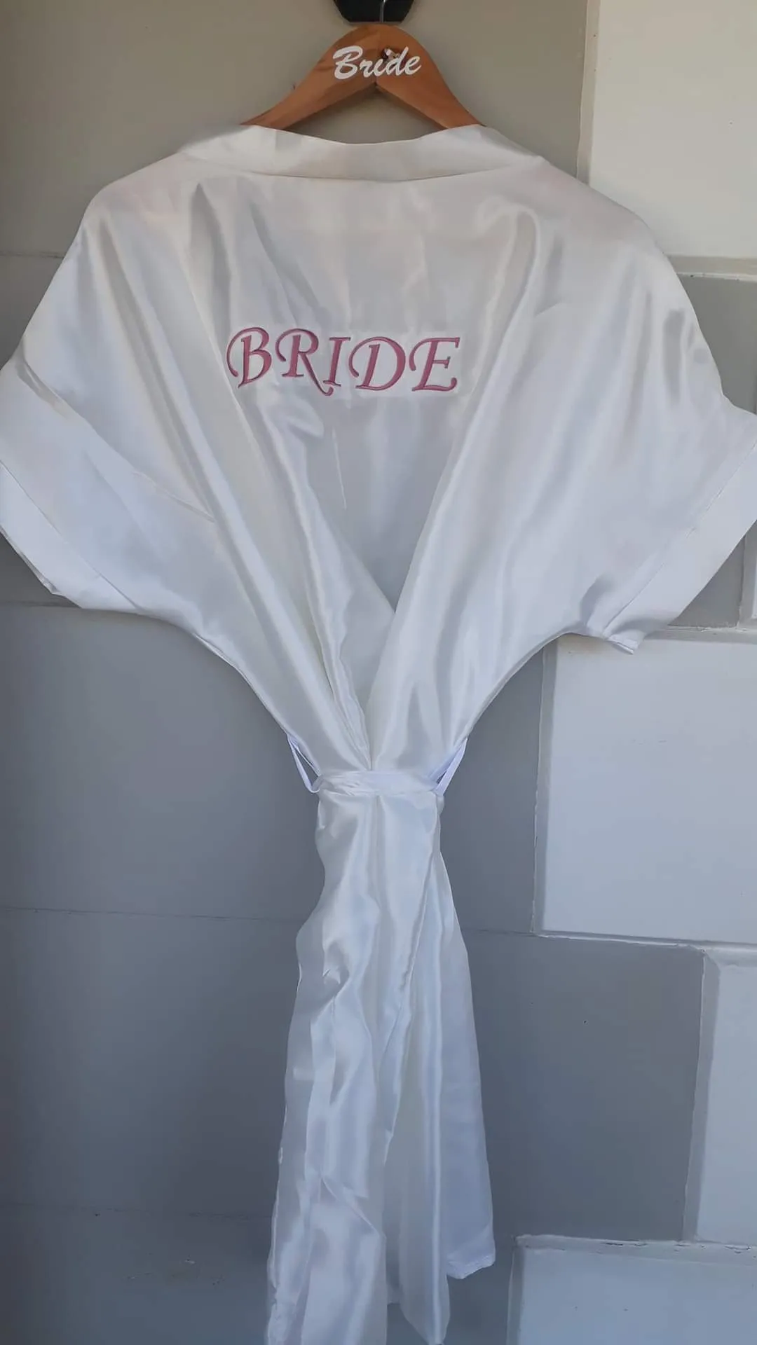 BLUSH PINK SATIN GOWNS WITH WHITE EMBROIDERY