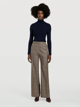 Checked Loose Fit Trousers