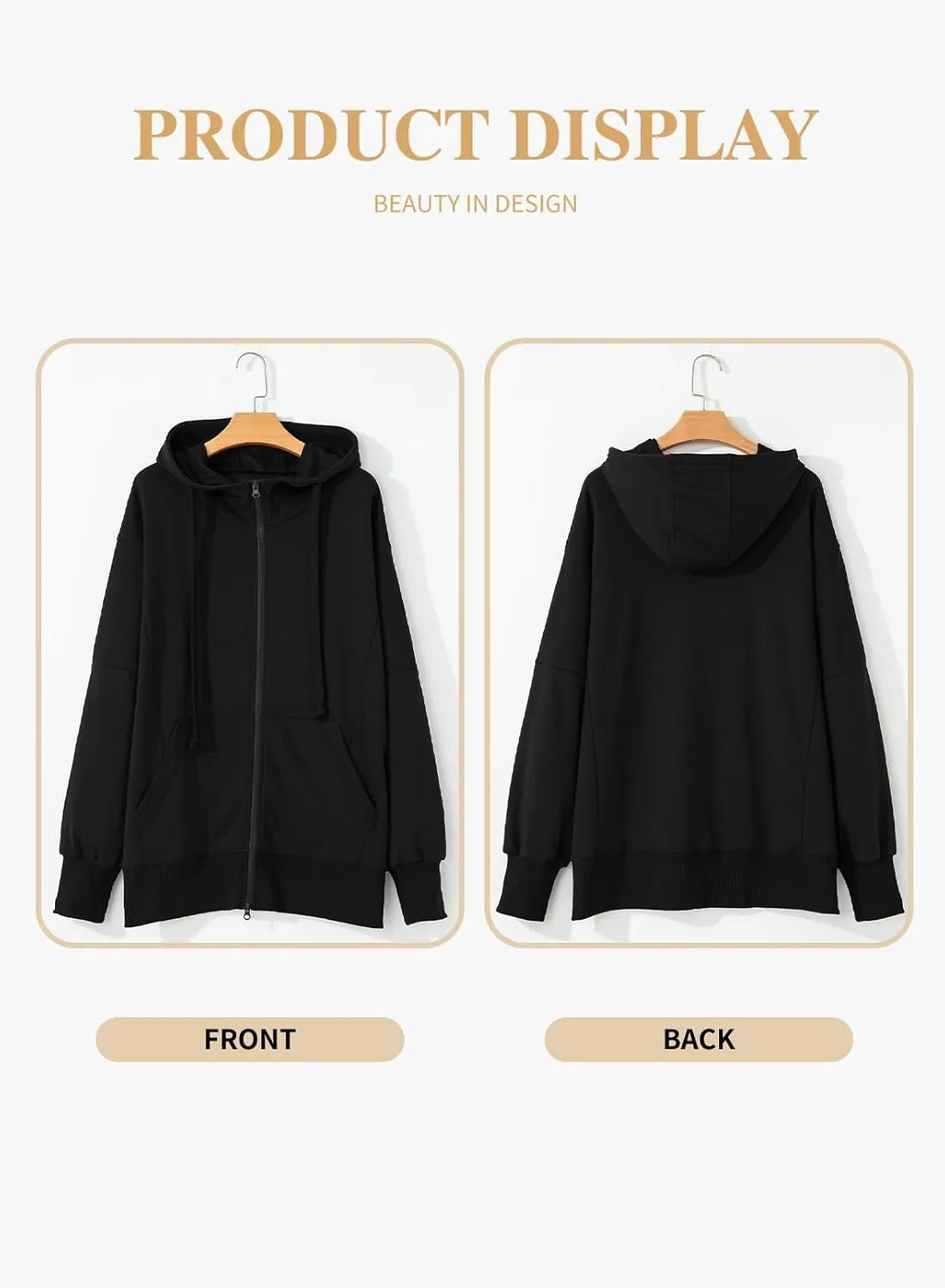 Eytino Women Plus Size Sweatshirts Long Sleeve Zip Up Oversized Casual Hoodies Jackets 2025 Fashion Fall Outfits(1X-5X)
