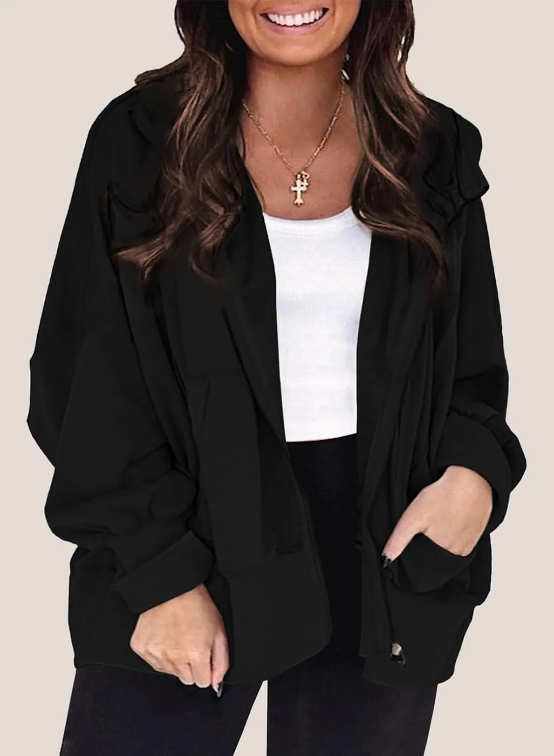 Eytino Women Plus Size Sweatshirts Long Sleeve Zip Up Oversized Casual Hoodies Jackets 2025 Fashion Fall Outfits(1X-5X)