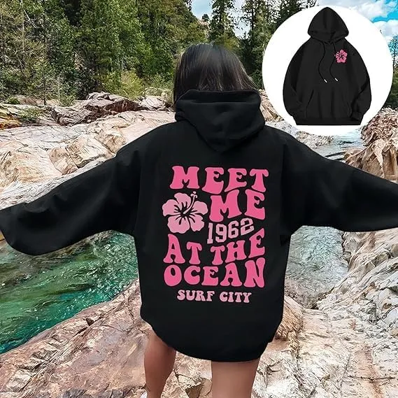 Graphic Hoodies Women Y2k Oversized Sweatshirt Long Sleeve Pullover Sweater Cute Hooded Preppy Top Aesthetic Shirts L/L