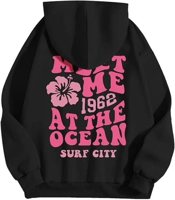 Graphic Hoodies Women Y2k Oversized Sweatshirt Long Sleeve Pullover Sweater Cute Hooded Preppy Top Aesthetic Shirts L/L