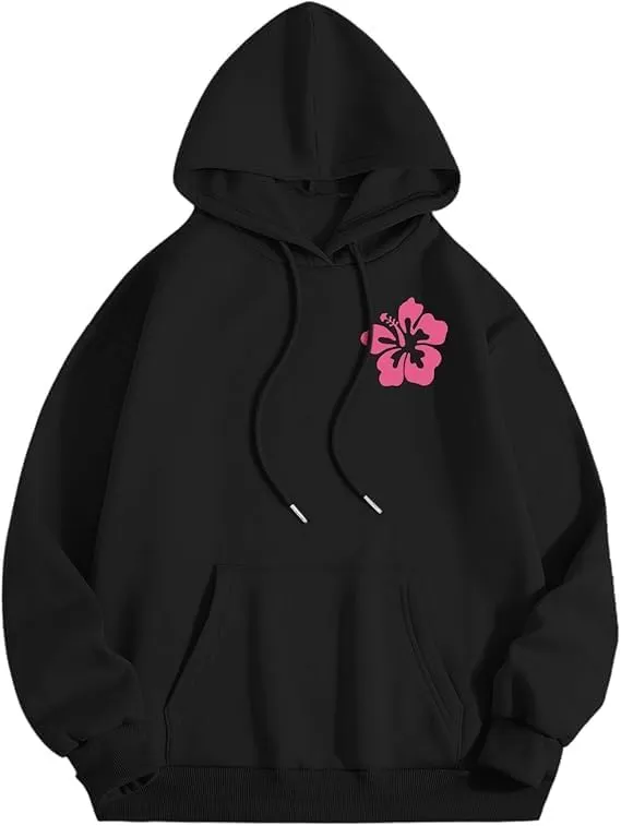 Graphic Hoodies Women Y2k Oversized Sweatshirt Long Sleeve Pullover Sweater Cute Hooded Preppy Top Aesthetic Shirts L/L