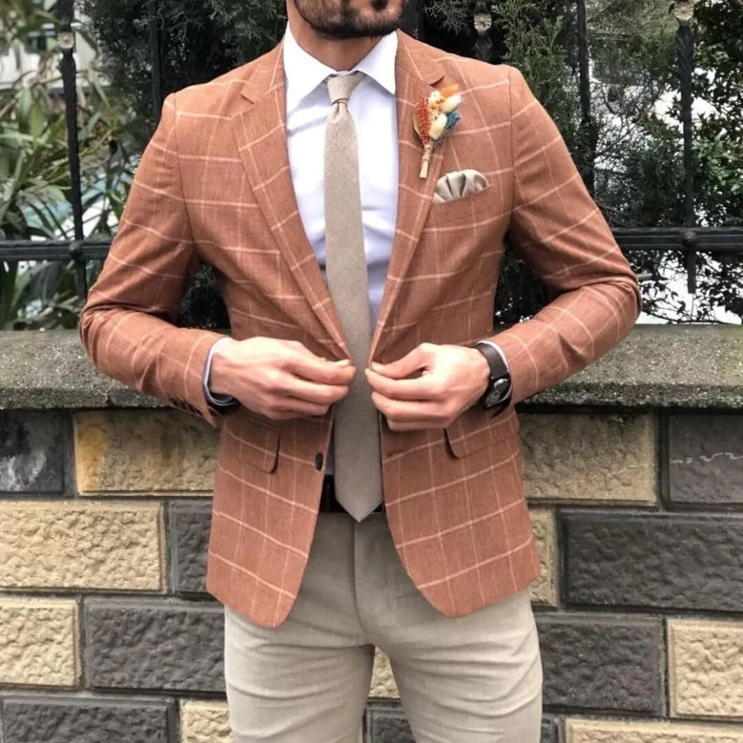 HUUTOE Mens Sport Coats and Blazers Slim Fit Suit Western Sport Coats for Plaid Blazer Men Casual Dress Blazer Jacket