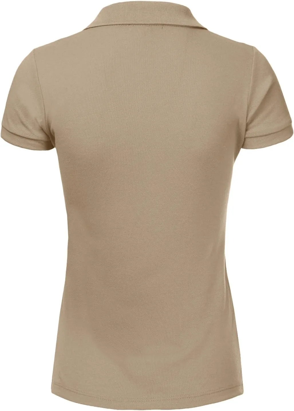 J. LOVNY Women's Slim Fit Long Waist Short Sleeve Plain Polo Tee Shirts