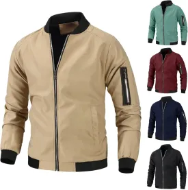 Jackets for Men, Men's Lightweight Bomber Jacket Outdoor Windproof Windbreaker Varsity Jacket Softshell Coat Outwear