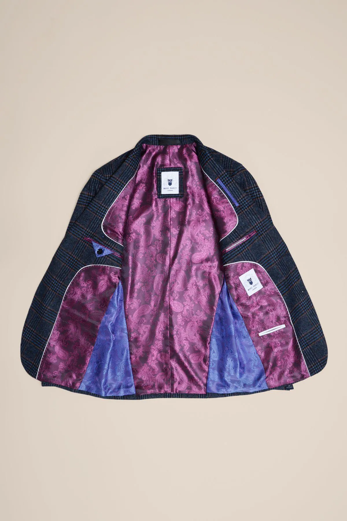 LUCA - Navy Check Tweed Blazer