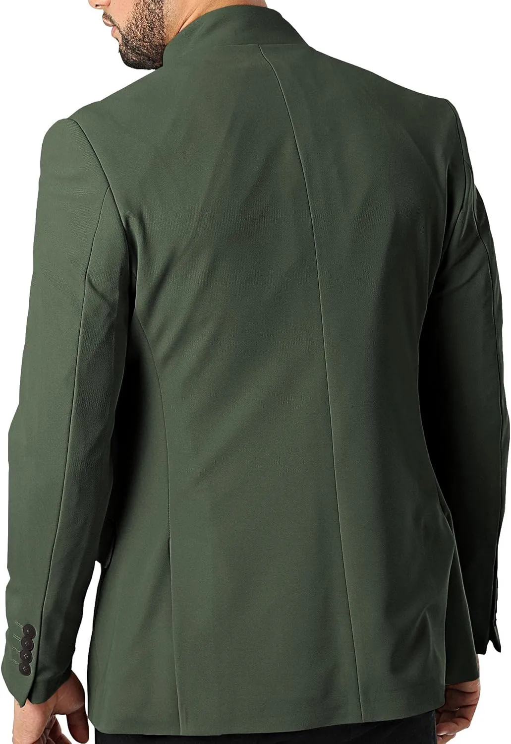 Mens Casual Suit Blazer Jackets Stand Mandarin Collar Lightweight Lined Business Dress Sport Coats