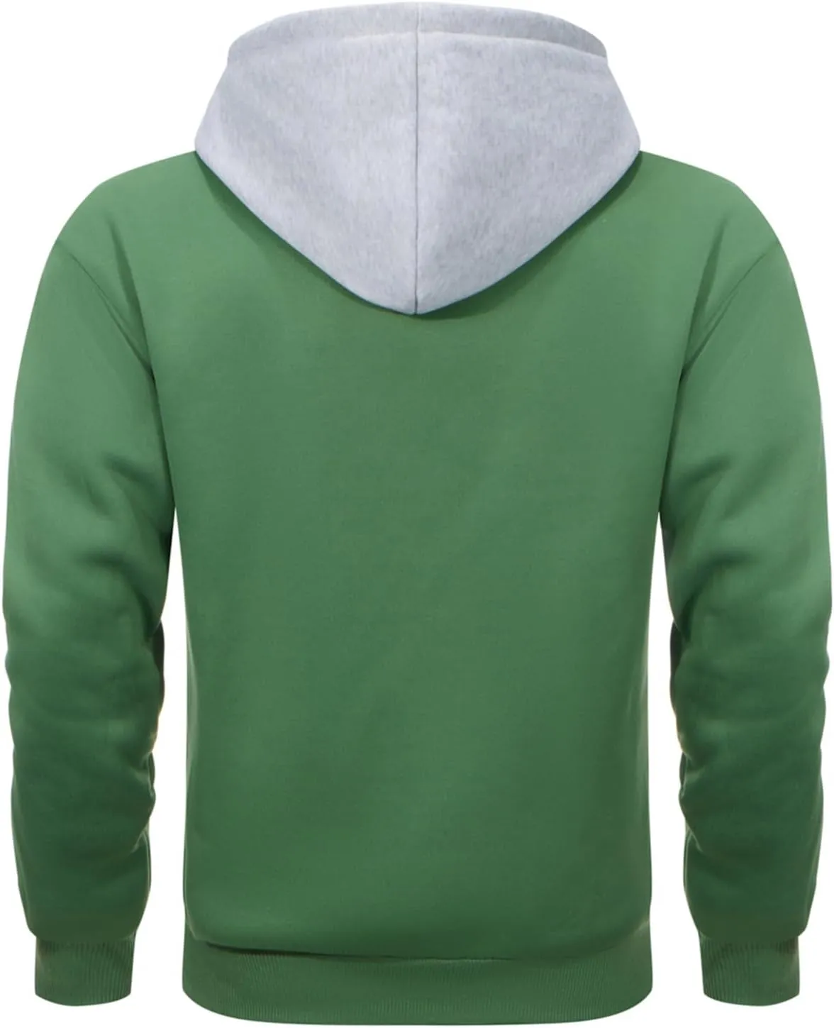 Mens Hoodies Pullover Color Block Fleece Long Sleeve Sweatshirt Tops with Pocket