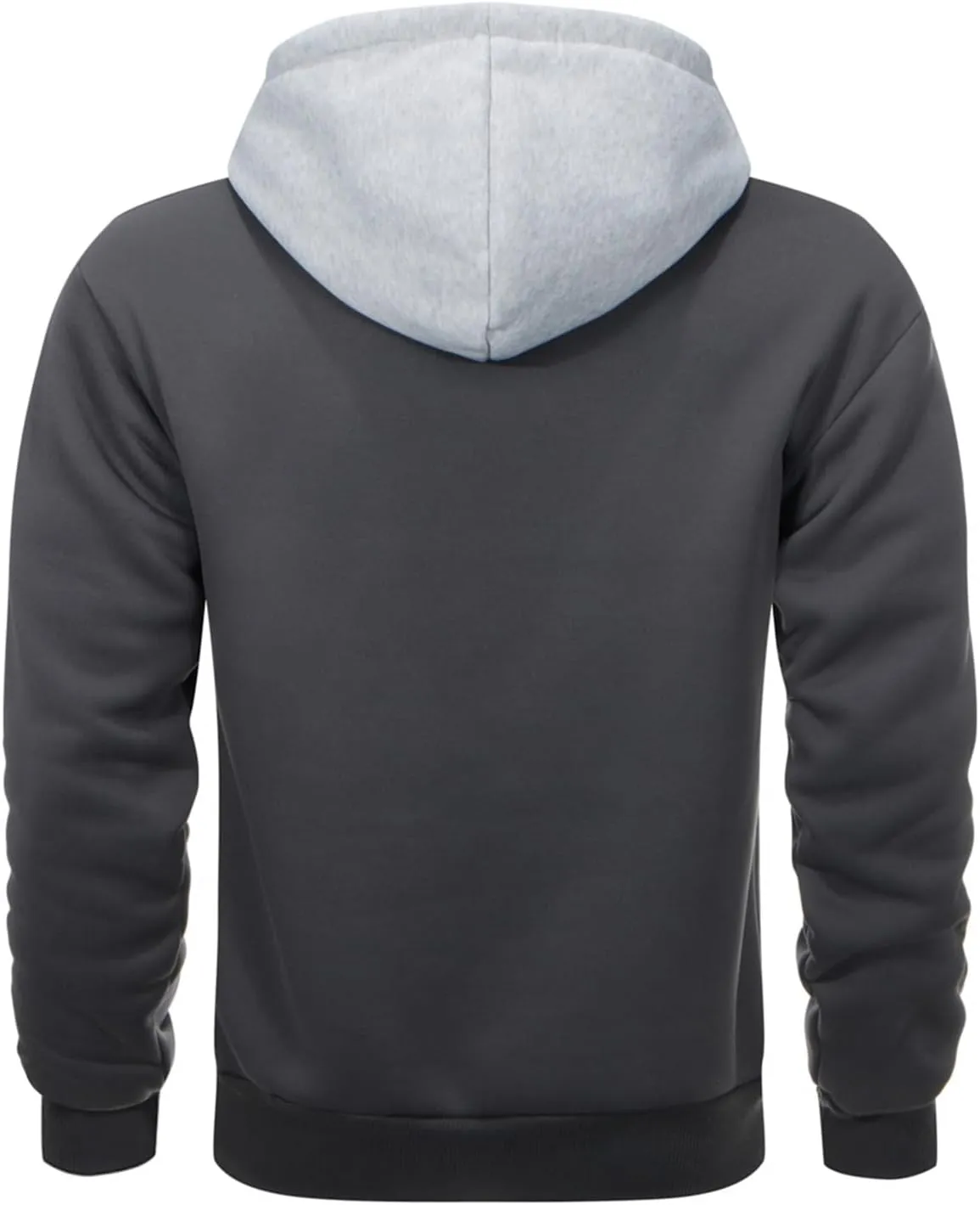 Mens Hoodies Pullover Color Block Fleece Long Sleeve Sweatshirt Tops with Pocket