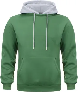 Mens Hoodies Pullover Color Block Fleece Long Sleeve Sweatshirt Tops with Pocket