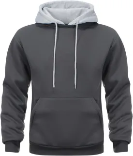 Mens Hoodies Pullover Color Block Fleece Long Sleeve Sweatshirt Tops with Pocket