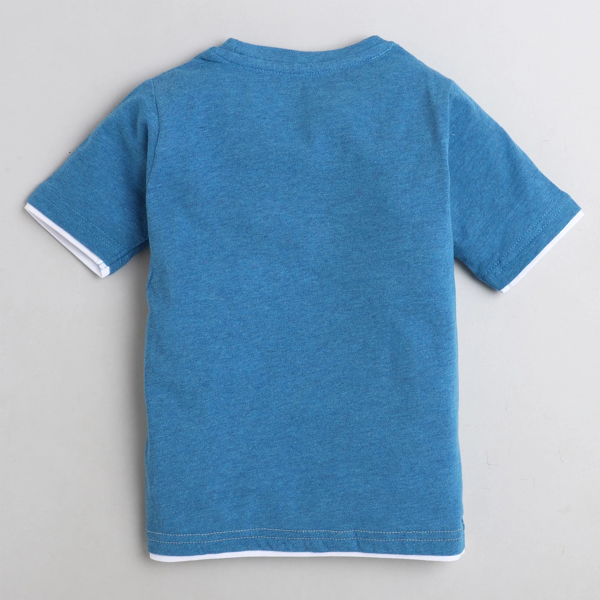 Polka Tots Half Sleeve T-Shirt Dog In The Pocket Print - Blue