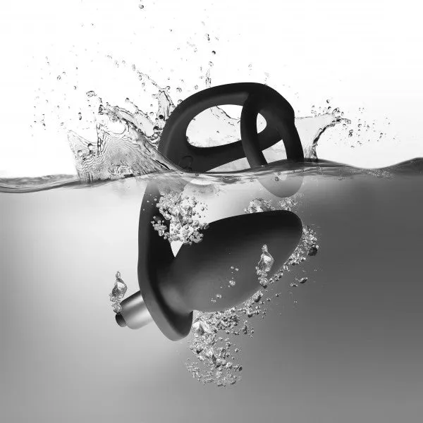 Rocks-Off 7-Speed RO-Zen Cock Ring And Anal Plug Black
