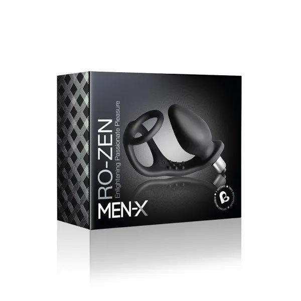 Rocks-Off 7-Speed RO-Zen Cock Ring And Anal Plug Black