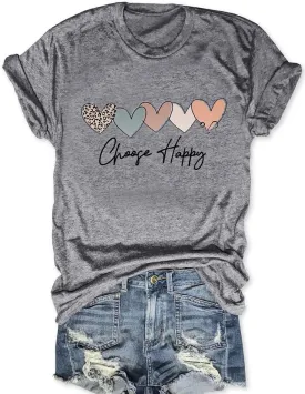 Savarana Graphic Tees for Women Be Kind Letter Print Shirts Funny Love Heart T Shirt Inspirational Happy Short Sleeve Tops