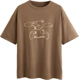 SOLY HUX Women's Graphic Tees Cute Print Short Sleeve Tee Preppy Clothes Casual Vintage Summer Oversized T Shirt Top