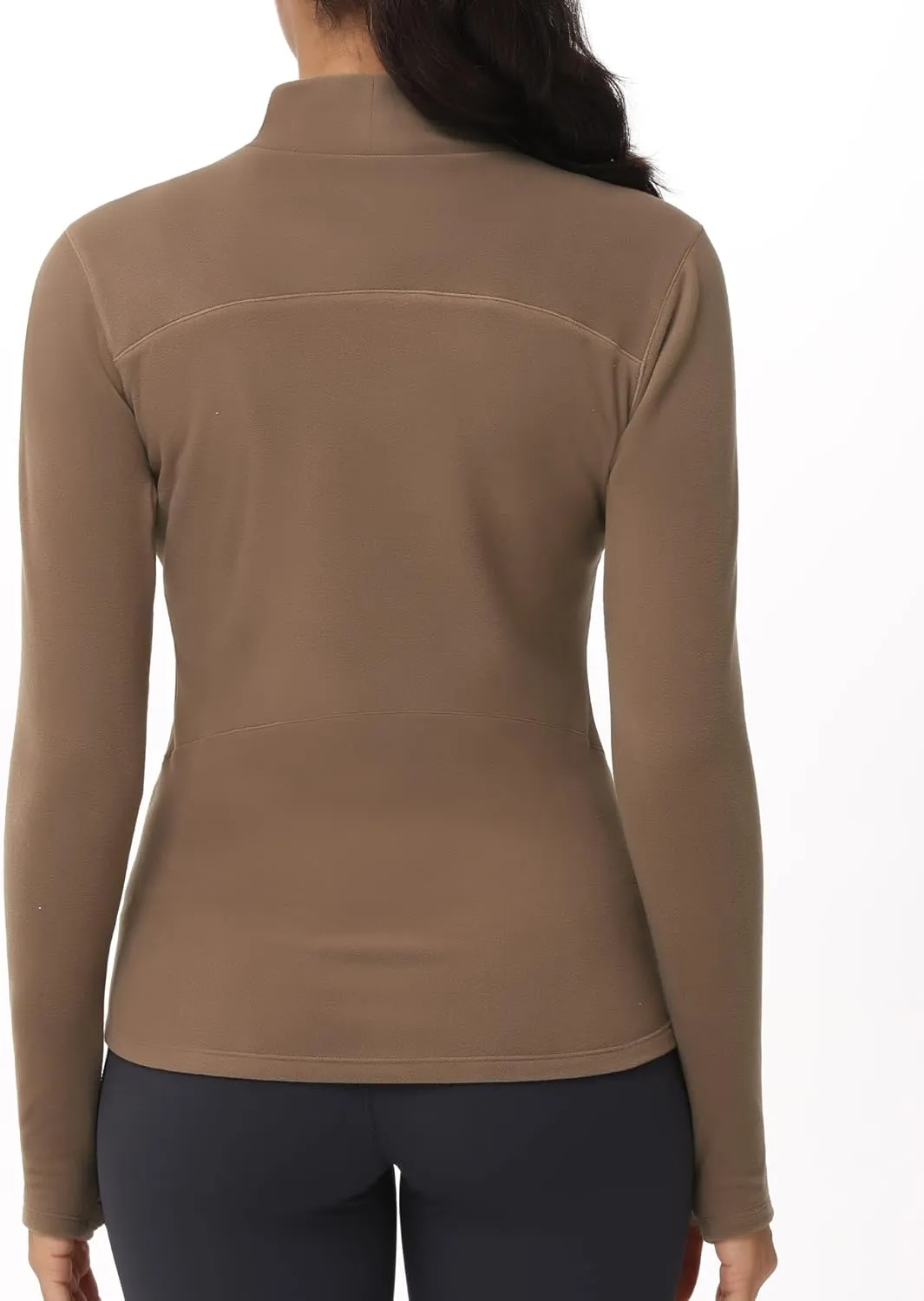 THE GYM PEOPLE Women's Mock Turtleneck Long Sleeve Shirts Fleece Thermal Underwear Pullover Tops with Thumb Hole