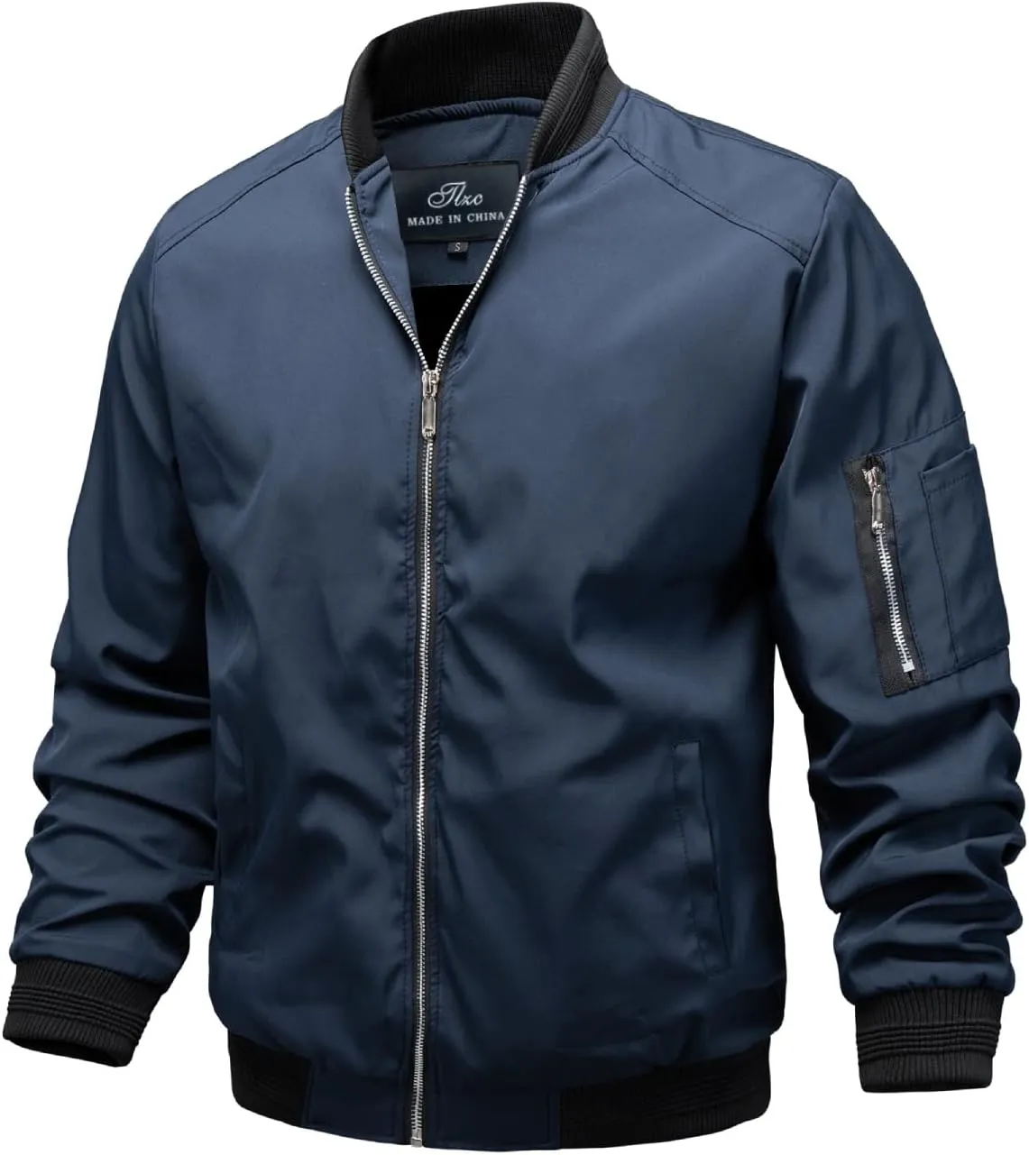 TLZC Men's Lightweight Bomber Jacket Windbreaker Slim Fit Active Coat Outerwear