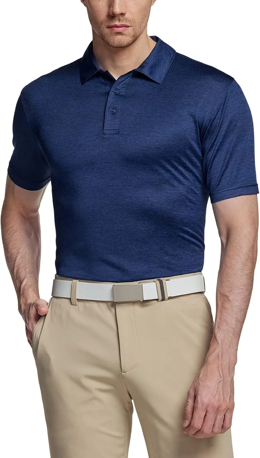 TSLA Men's Short Sleeve Polo Shirts, Regular fit Quick Dry Golf Shirts, Sports Performance Dri Flex Tech Solid Top Shirts