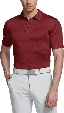 TSLA Men's Short Sleeve Polo Shirts, Regular fit Quick Dry Golf Shirts, Sports Performance Dri Flex Tech Solid Top Shirts