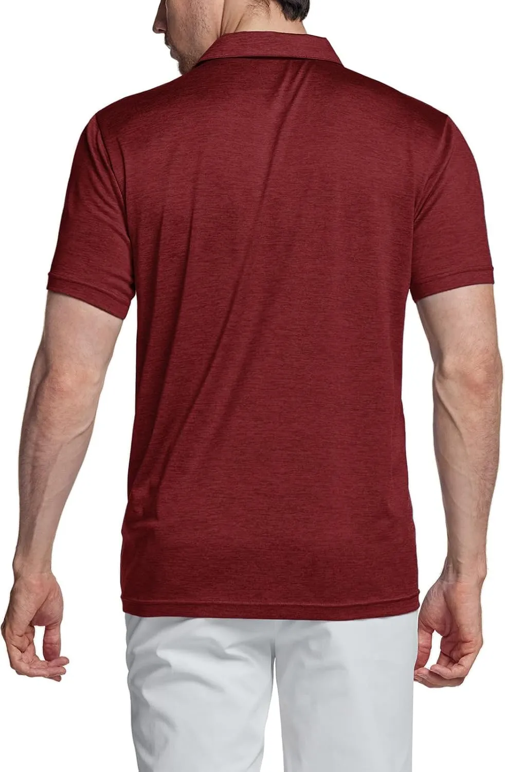 TSLA Men's Short Sleeve Polo Shirts, Regular fit Quick Dry Golf Shirts, Sports Performance Dri Flex Tech Solid Top Shirts