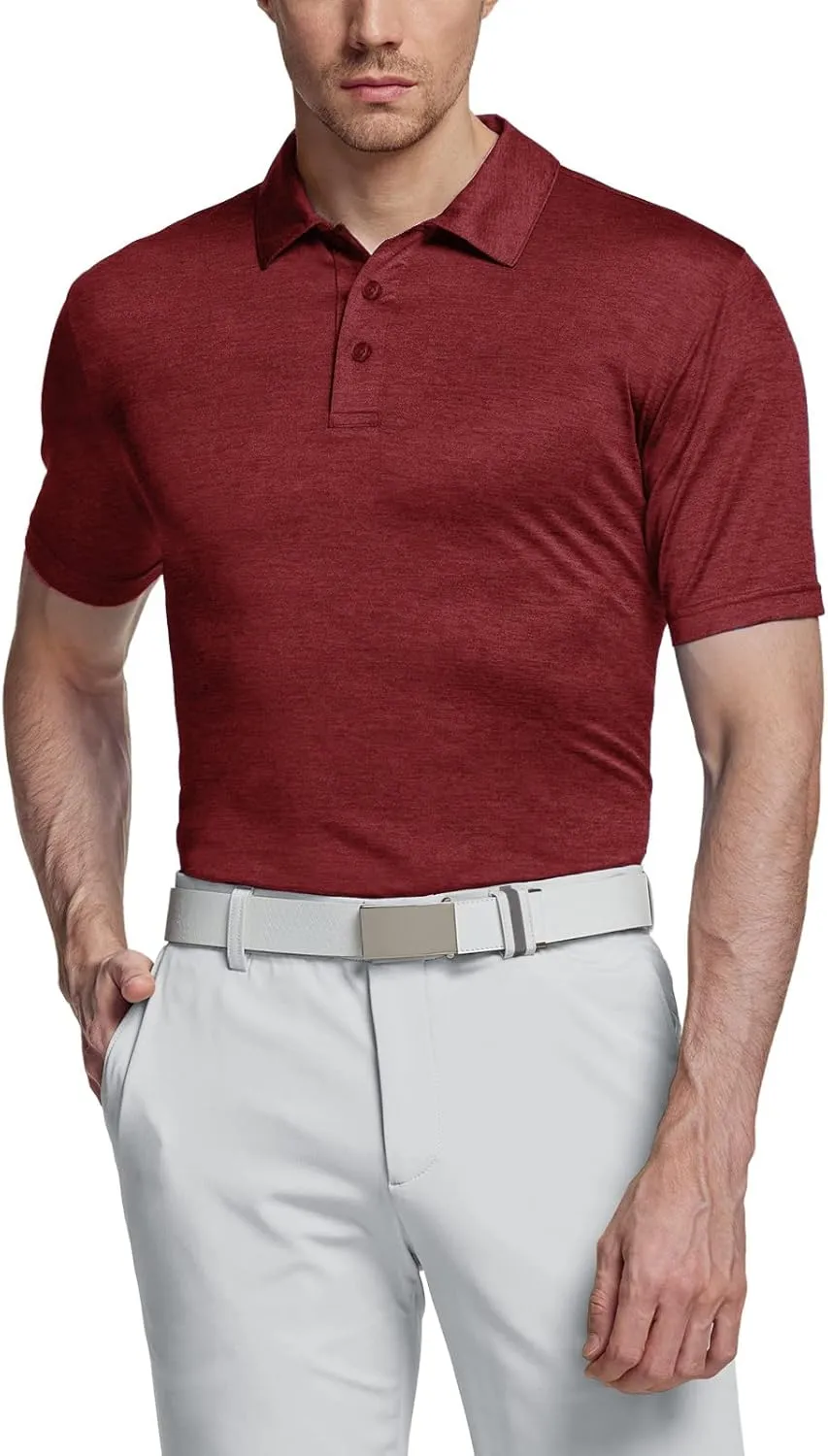 TSLA Men's Short Sleeve Polo Shirts, Regular fit Quick Dry Golf Shirts, Sports Performance Dri Flex Tech Solid Top Shirts