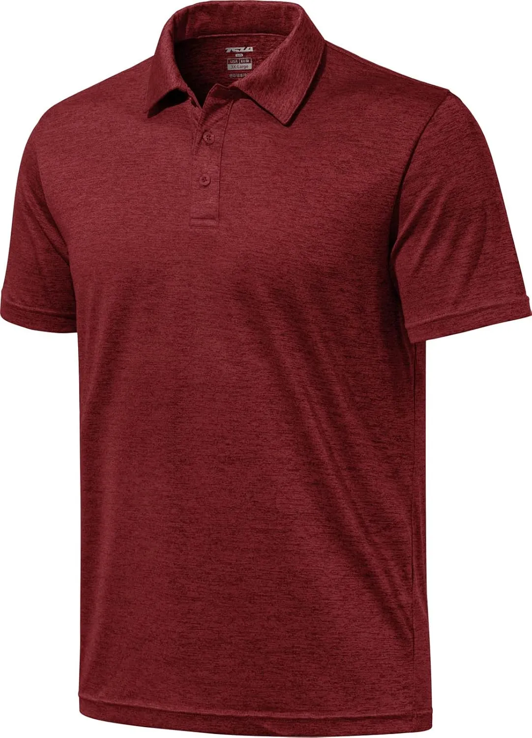 TSLA Men's Short Sleeve Polo Shirts, Regular fit Quick Dry Golf Shirts, Sports Performance Dri Flex Tech Solid Top Shirts