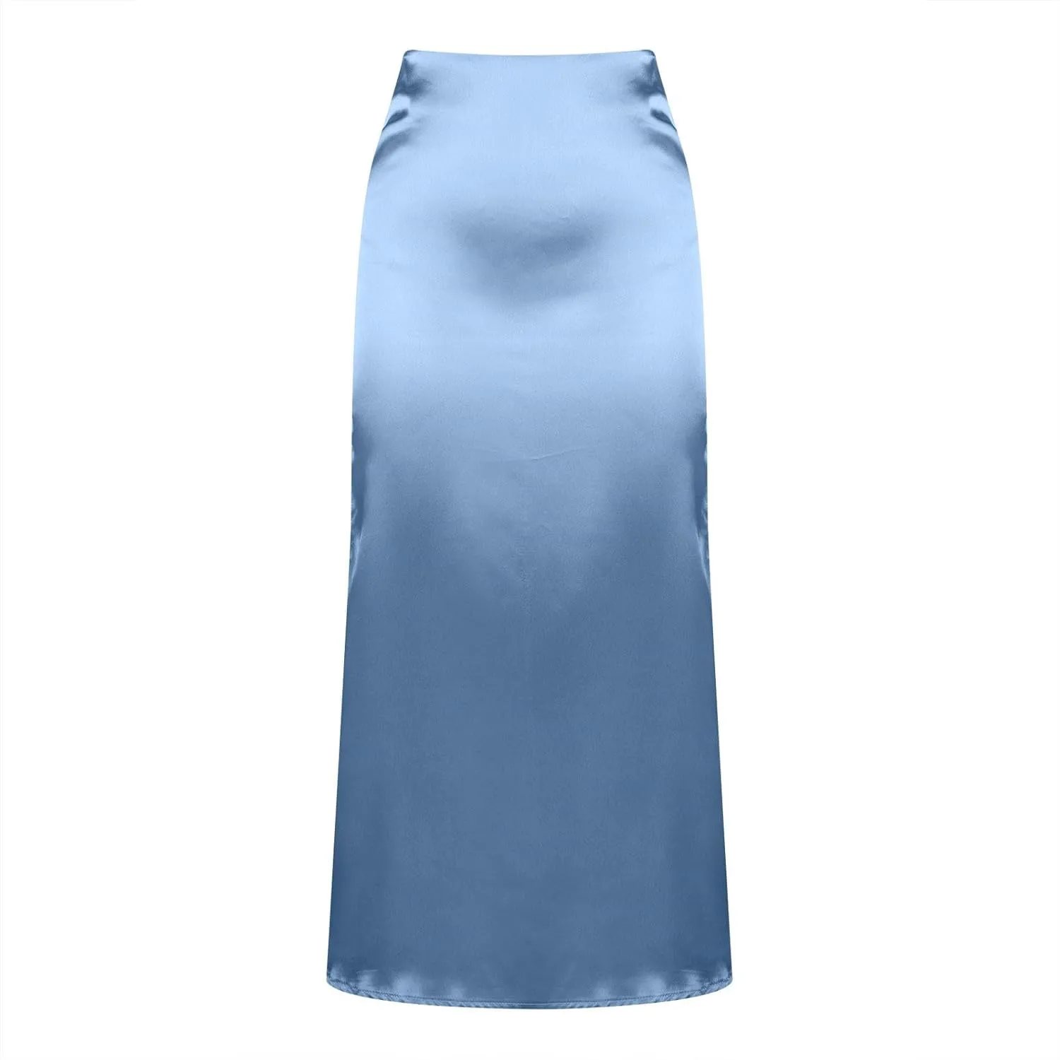 Womens Satin Skirts Business Casual Silk Midi Skirt High Waisted Long Skirts Solid Color Elegant Pencil Work Skirts
