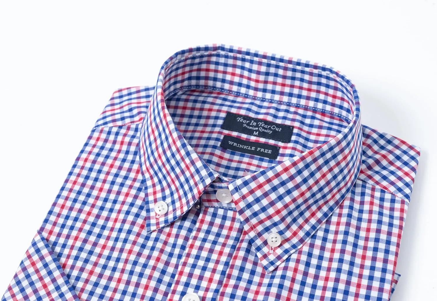 Year In Year Out Wrinkle Free Dress Shirts for Men Regular Fit Short Sleeve Button Down Shirts Business Casual Shirts
