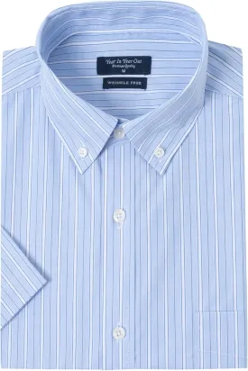 Year In Year Out Wrinkle Free Dress Shirts for Men Regular Fit Short Sleeve Button Down Shirts Business Casual Shirts