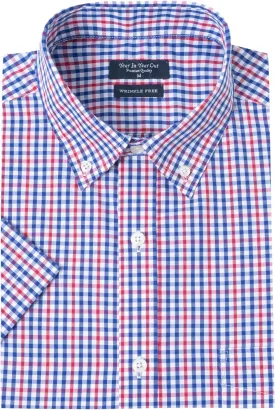 Year In Year Out Wrinkle Free Dress Shirts for Men Regular Fit Short Sleeve Button Down Shirts Business Casual Shirts