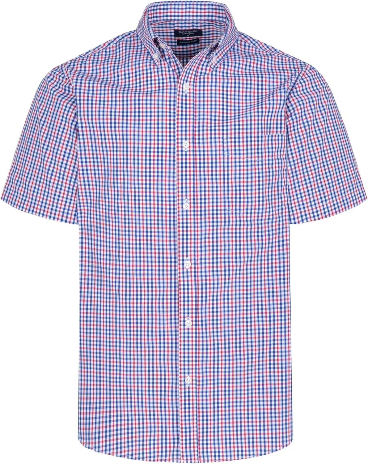 Year In Year Out Wrinkle Free Dress Shirts for Men Regular Fit Short Sleeve Button Down Shirts Business Casual Shirts