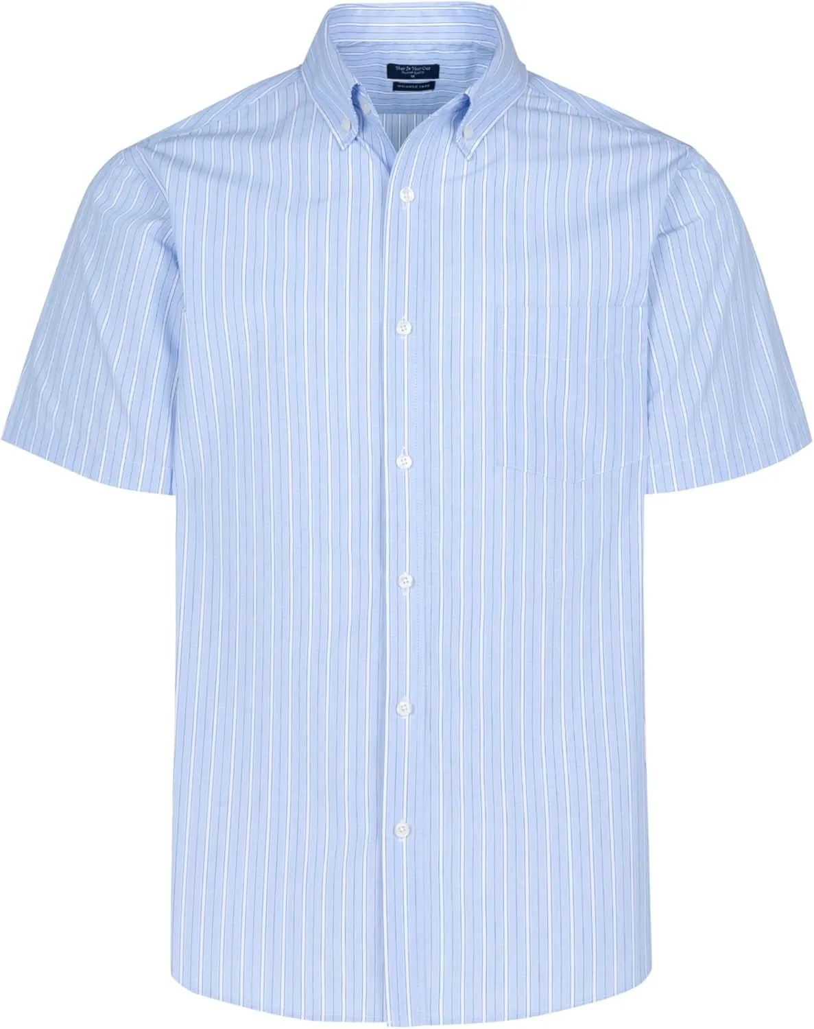 Year In Year Out Wrinkle Free Dress Shirts for Men Regular Fit Short Sleeve Button Down Shirts Business Casual Shirts