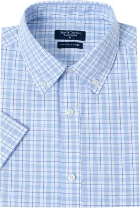 Year In Year Out Wrinkle Free Dress Shirts for Men Regular Fit Short Sleeve Button Down Shirts Business Casual Shirts